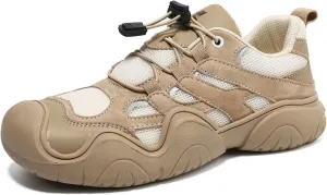 Women's Breathable Low Top Trail Running Hiking Shoes Platform Non-Slip Slip-on Trekking Work Walking Jogging Shoes Casual Outdoor Lightweight Tennis Sneakers