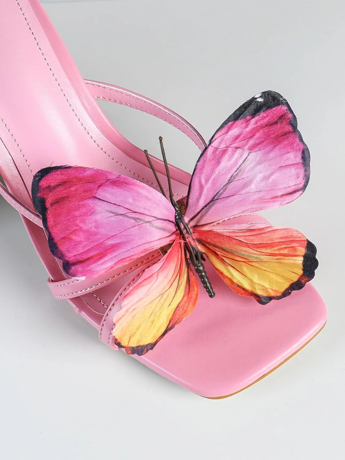 Women's Butterfly High Heel Sandals – Elegant Gradient Wing Detail Slim Heels for Parties & Dates (Sizes 6-10.5)