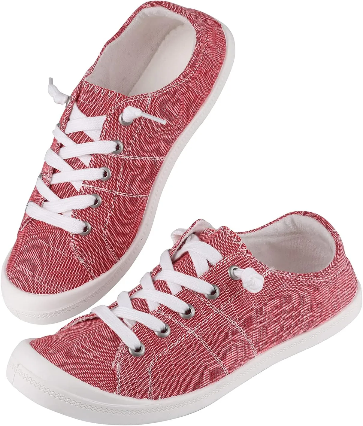 Women’s Canvas Sneakers | Lightweight Breathable Slip-On Casual Wear Tennis Shoes for Women, Teens & Girls | Classic Low-Top Flats