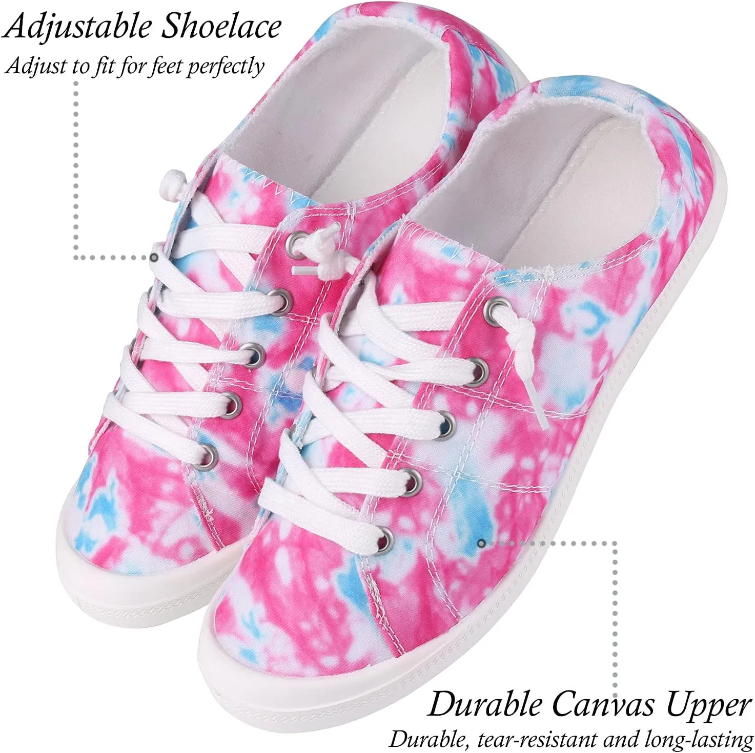 Women’s Canvas Sneakers | Lightweight Breathable Slip-On Casual Wear Tennis Shoes for Women, Teens & Girls | Classic Low-Top Flats