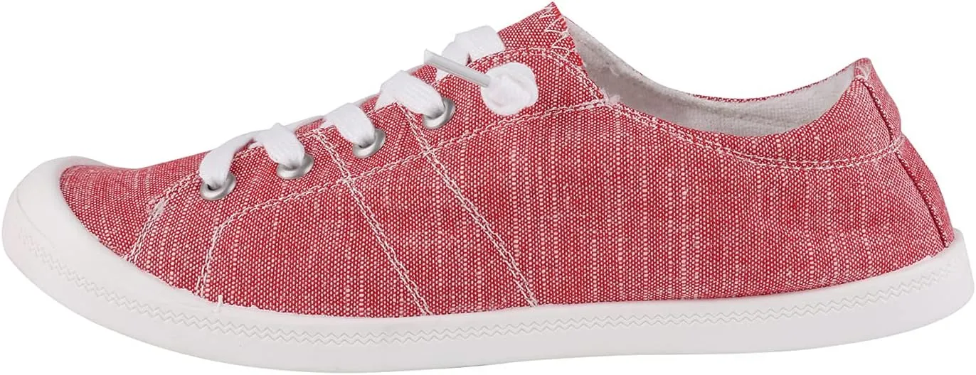 Women’s Canvas Sneakers | Lightweight Breathable Slip-On Casual Wear Tennis Shoes for Women, Teens & Girls | Classic Low-Top Flats