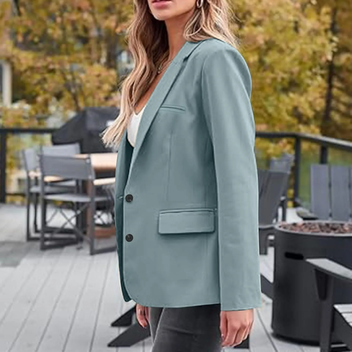 Womens Casual Dressy Blazers Jacket,Fashion Fall Bussiness Suit Clothe,Long Sleeve Solid Color Suit Without Pockets