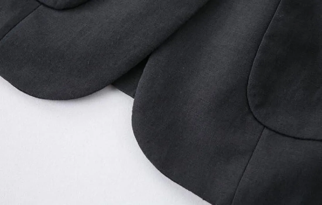 Womens Casual Solid Cotton Linen 3/4 Sleeve Short OL Work Blazer Jacket Coat