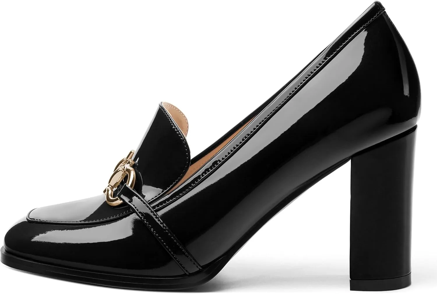 Women's Chunky Heel Square Toe Pumps, Heel High Loafers for Women, Office Commuter Party Prom Single Shoes