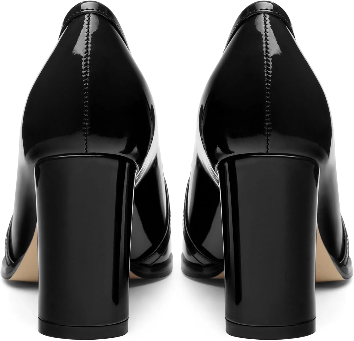 Women's Chunky Heel Square Toe Pumps, Heel High Loafers for Women, Office Commuter Party Prom Single Shoes