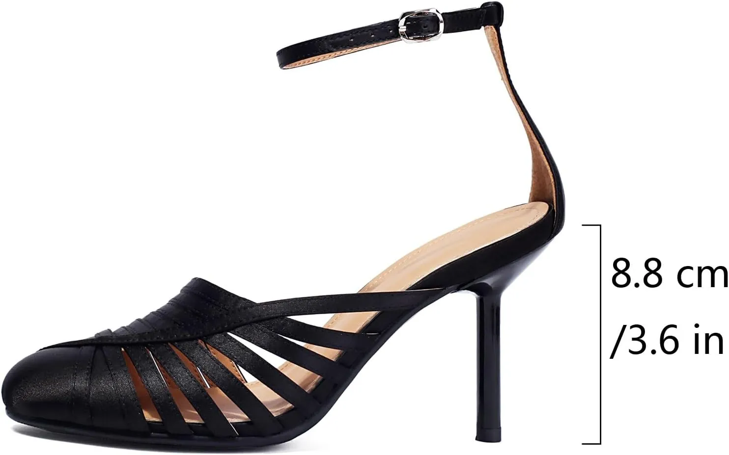 Women's Closed Toe Heels Ankle Strap Sexy Stiletto Satin Heels Dress Sandals D-orsay Pumps