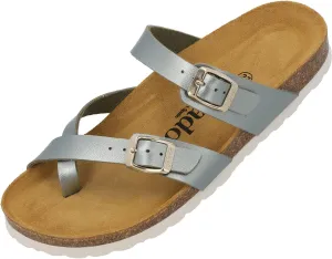 Women's Cres Matt Mules - Elegant Sandals Made in Spain - Comfortable Slippers with Cork Footbed - Fashionable Summer Shoes