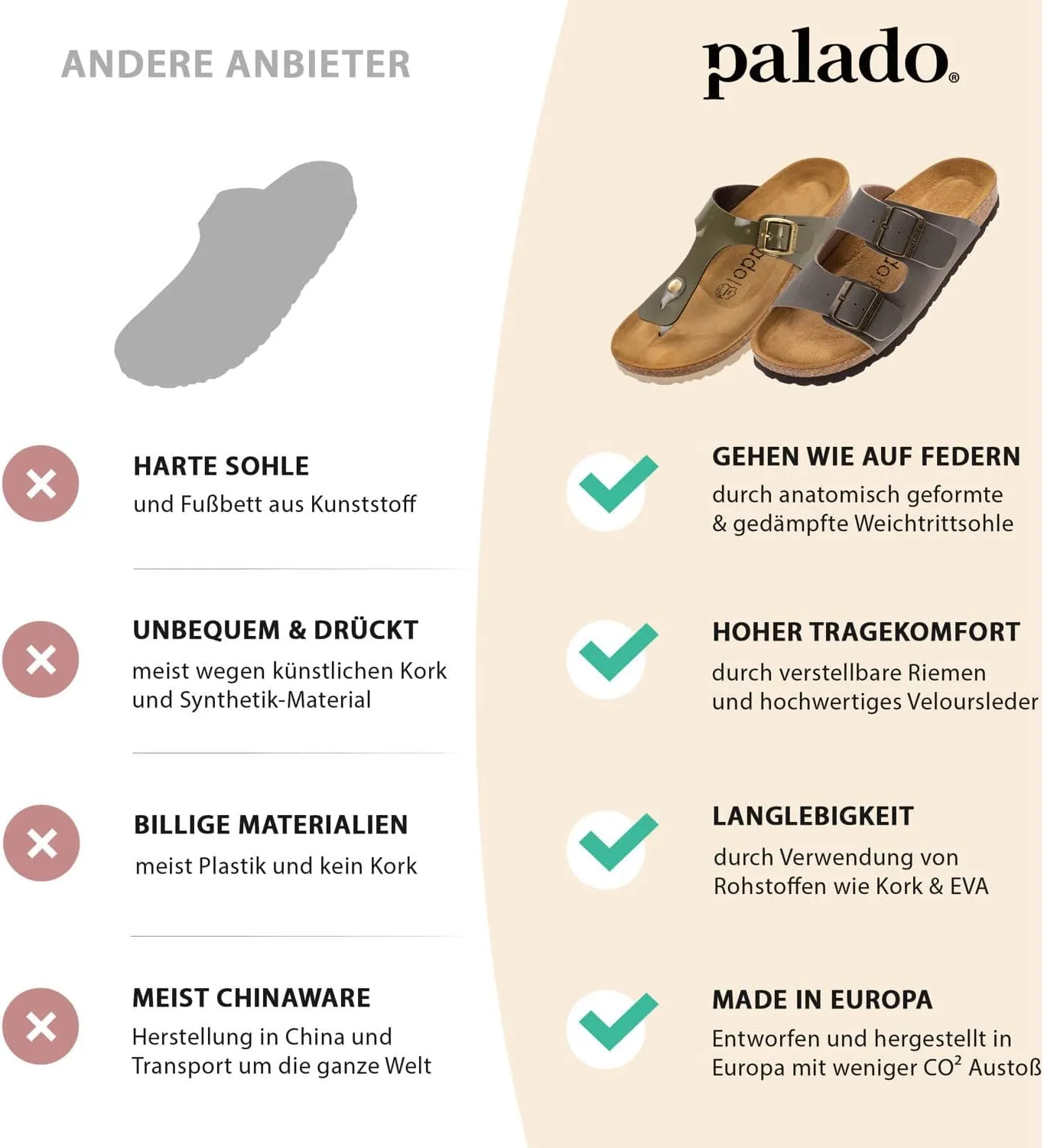 Women's Cres Matt Mules - Elegant Sandals Made in Spain - Comfortable Slippers with Cork Footbed - Fashionable Summer Shoes