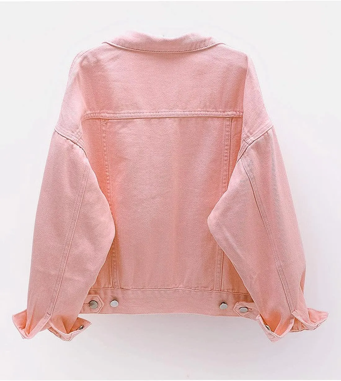 Women's Denim Cotton Button Closed Long Sleeve Solid Color Jacket With Pockets