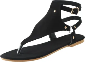 Women's Elastic Strap Bohemian Sandals Casual Summer Comfortable Walking Shoes Slim Flat Sandals for Women