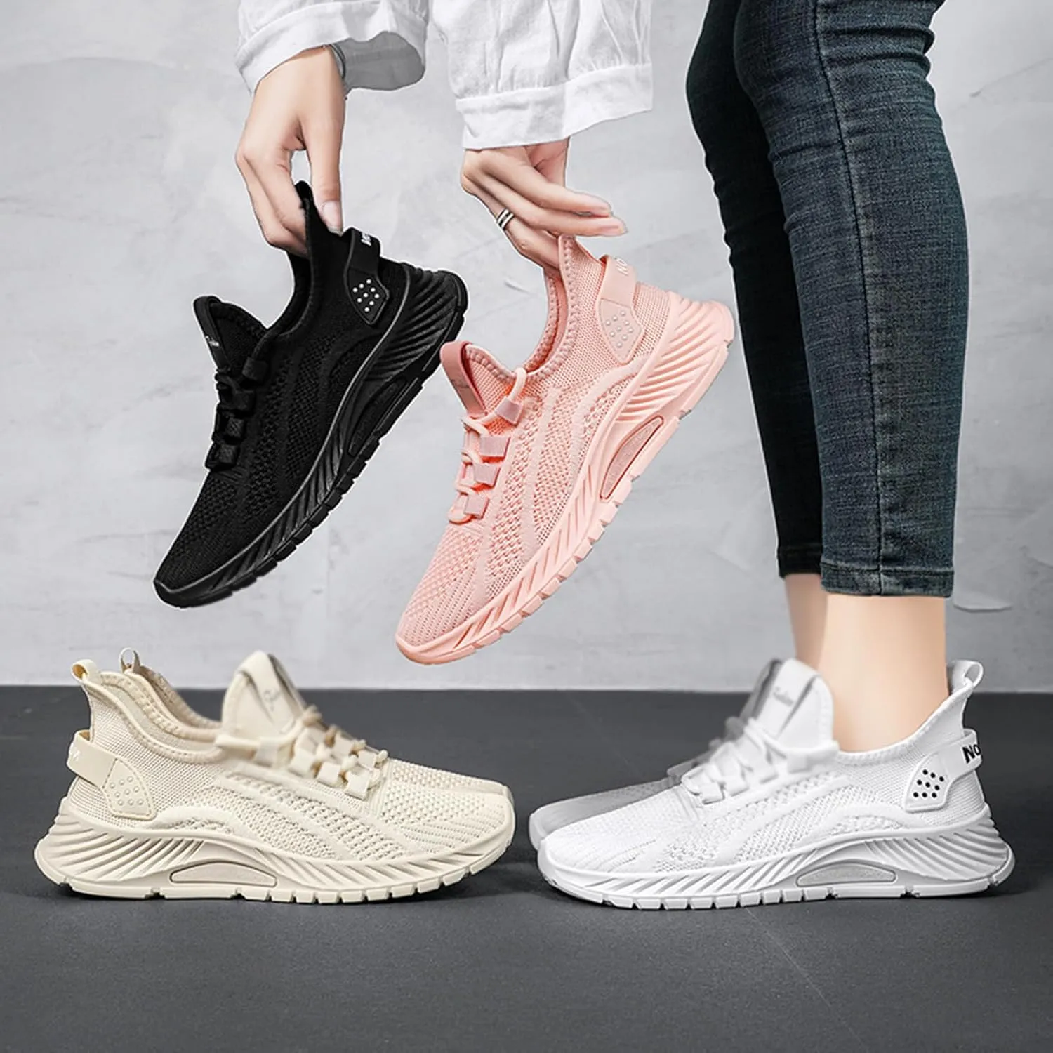 Women's Fashion Trail Running Shoes,Lightweight Mesh Breathable Sneakers,Outdoor Low Top Casual Sneakers,for Travel Mountaineering Running Training Fitness