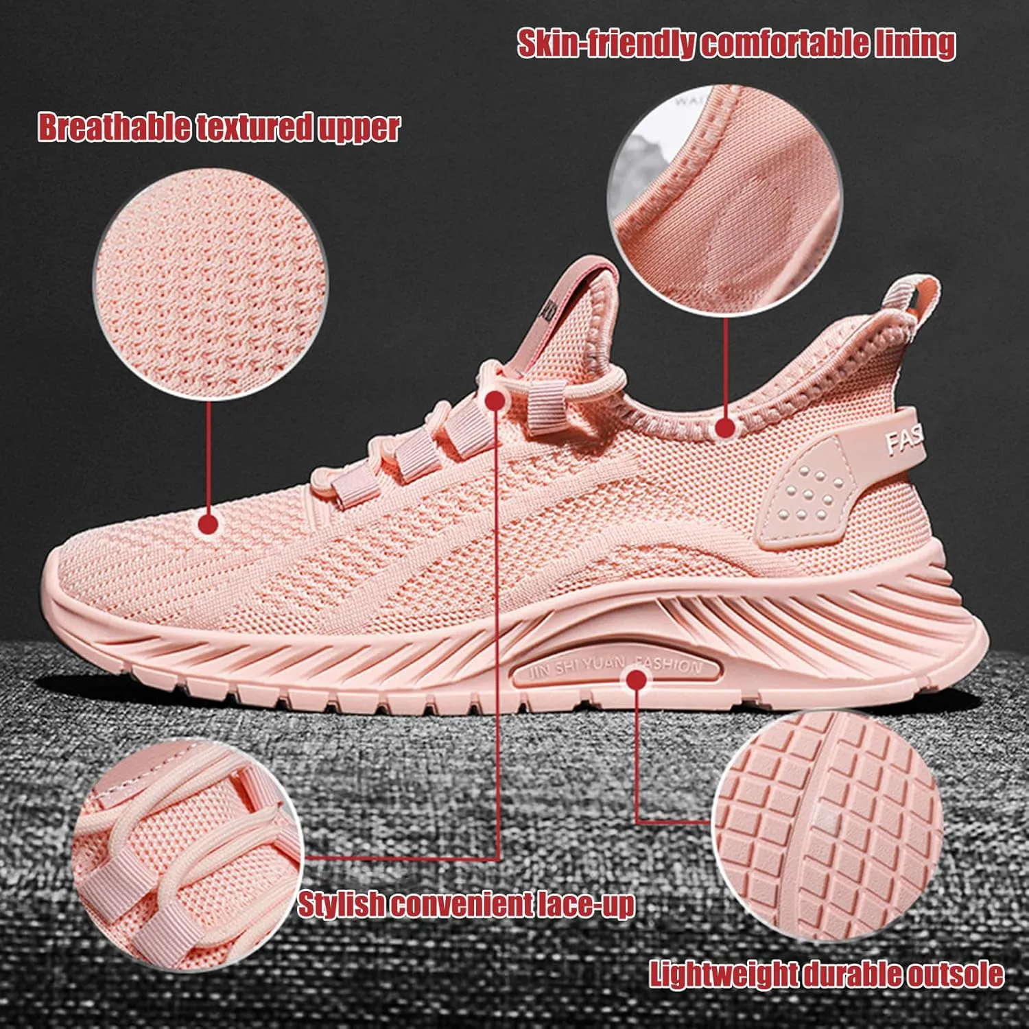 Women's Fashion Trail Running Shoes,Lightweight Mesh Breathable Sneakers,Outdoor Low Top Casual Sneakers,for Travel Mountaineering Running Training Fitness