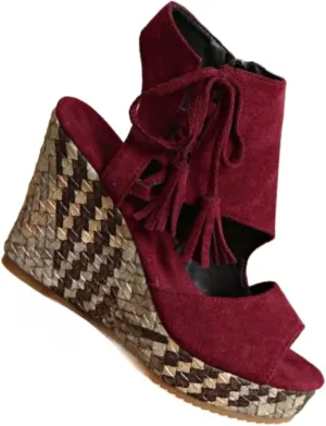 Women's Fashionable Plain Color High Wedge Heels Summer Sandals Casual Comfortable Platform Sandals Female All-match Peep Toe High Heels Shoes for Daily Wear
