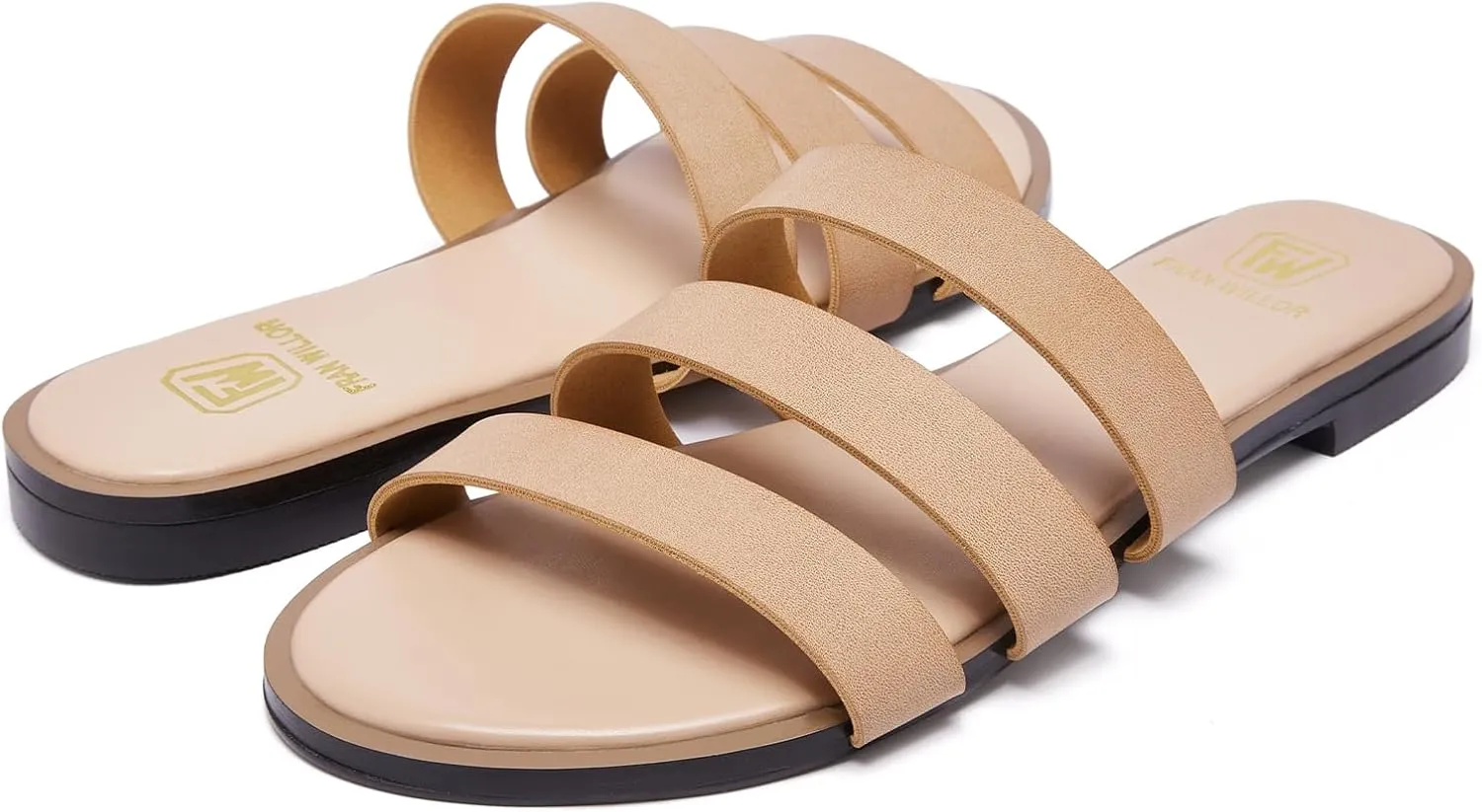 Women's Flat Sandals Dressy Open Toe Slide Sandals Comfortable Casual Beach Slip on Slippers for Summer 2025 Size 6-11