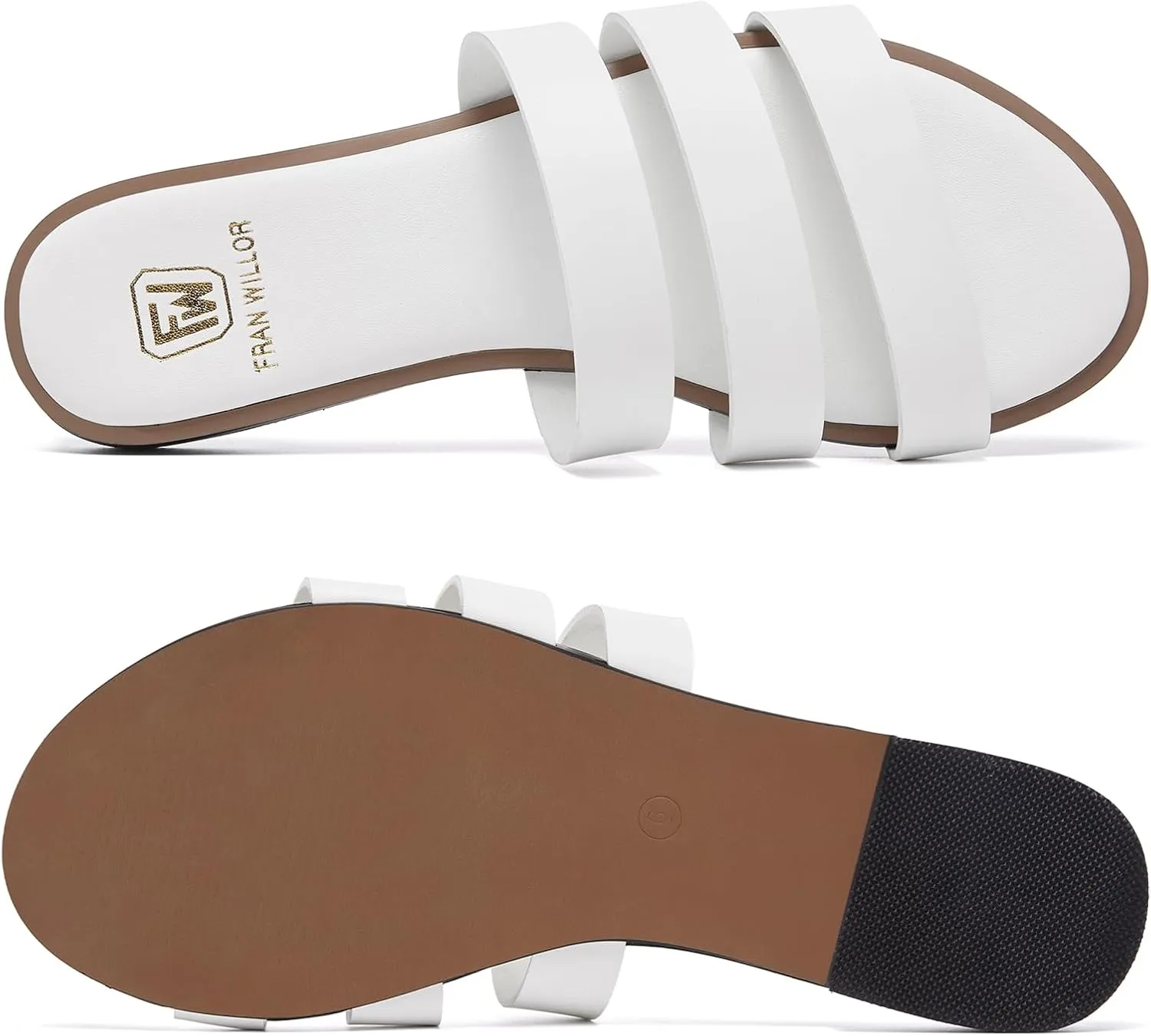 Women's Flat Sandals Dressy Open Toe Slide Sandals Comfortable Casual Beach Slip on Slippers for Summer 2025 Size 6-11