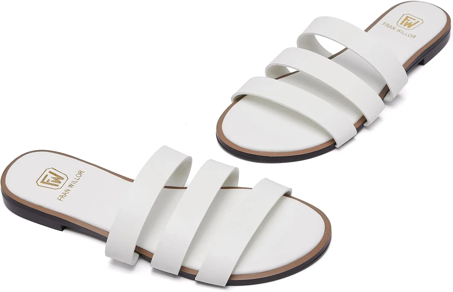 Women's Flat Sandals Dressy Open Toe Slide Sandals Comfortable Casual Beach Slip on Slippers for Summer 2025 Size 6-11