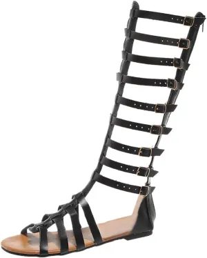 Women's Flats Sandals Open Toe Elastic Ankle Strap Outdoor Fashion Shoes Hot Summer Walking Sandal 2025