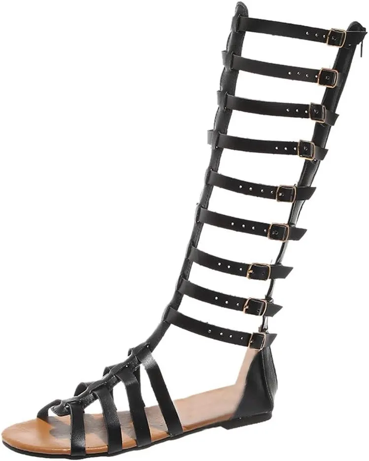 Women's Flats Sandals Open Toe Elastic Ankle Strap Outdoor Fashion Shoes Hot Summer Walking Sandal 2025
