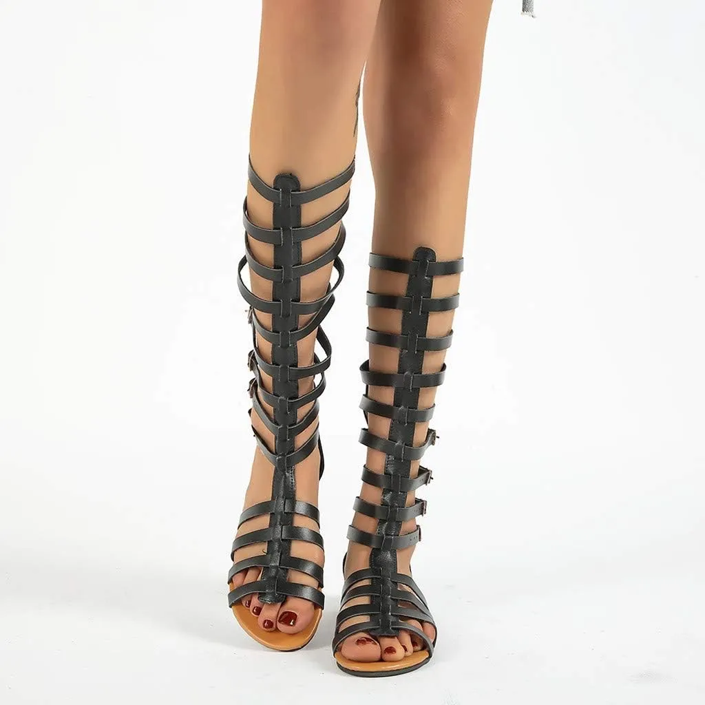 Women's Flats Sandals Open Toe Elastic Ankle Strap Outdoor Fashion Shoes Hot Summer Walking Sandal 2025