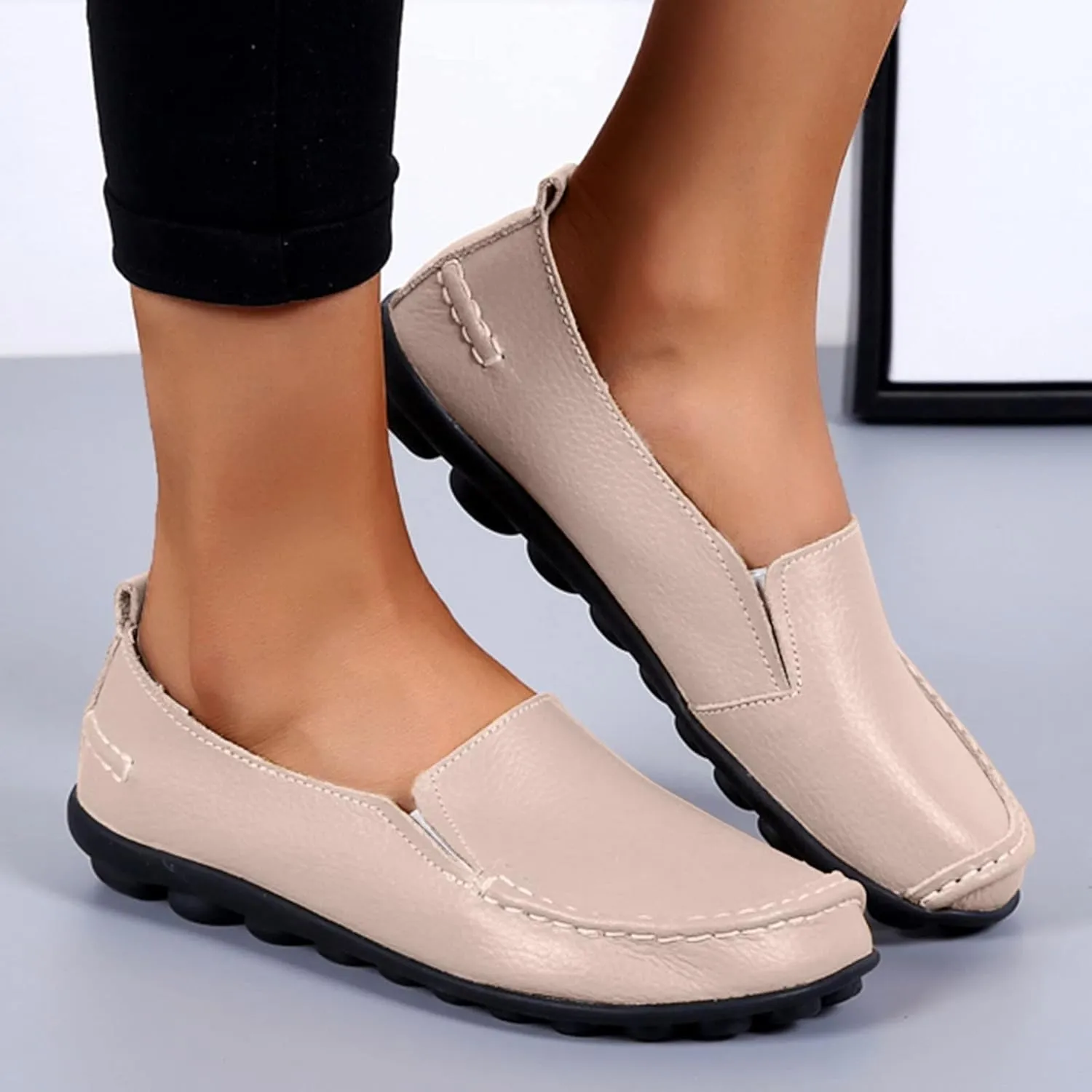 Women's Flats Shoes Slip On Work Shoes Comfort Walking Shoes Lightweight Comfort Penny Loafers Classic Wide Flats