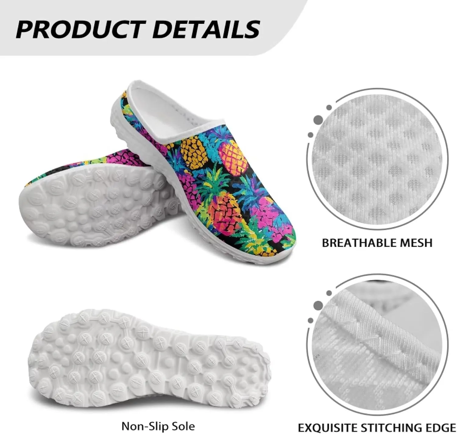 Women's Half Shoes Mules Slip On Sneakers Fashion Comfortable Casual Slippers Walking Vacation Shoes