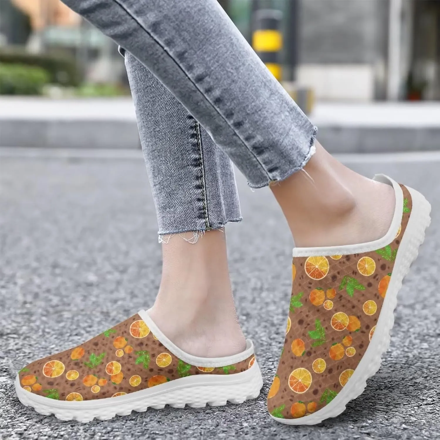 Women's Half Shoes Mules Slip On Sneakers Fashion Comfortable Casual Slippers Walking Vacation Shoes