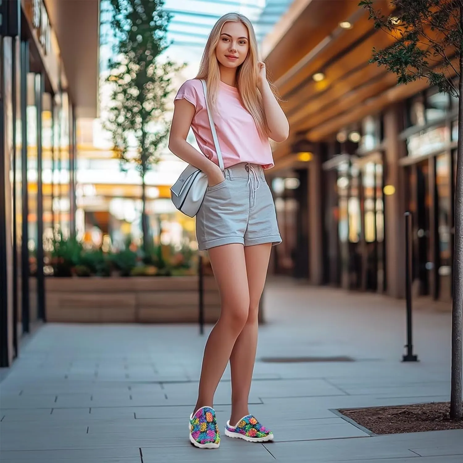 Women's Half Shoes Mules Slip On Sneakers Fashion Comfortable Casual Slippers Walking Vacation Shoes