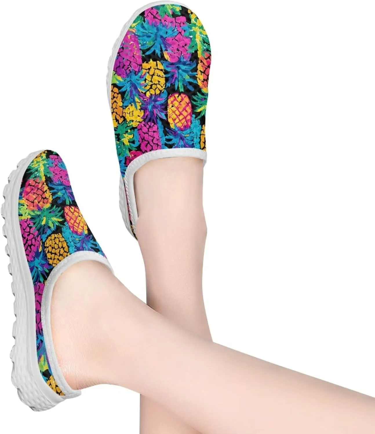 Women's Half Shoes Mules Slip On Sneakers Fashion Comfortable Casual Slippers Walking Vacation Shoes