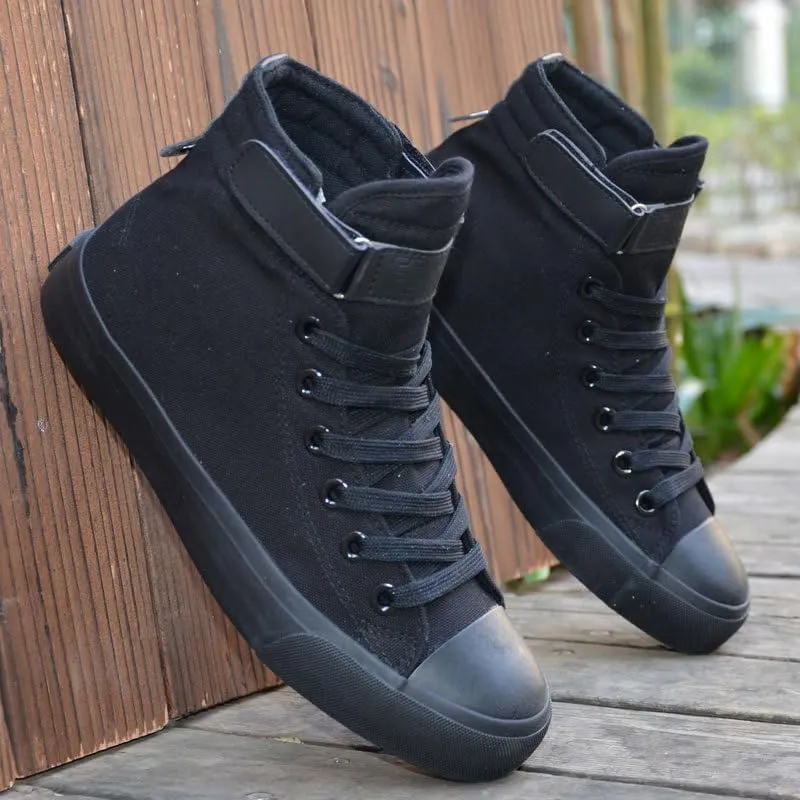 Women's High Top Sneakers Fashion Canvas Lace Up Shoes - Comfortable Walking Casual Shoes with Breathable Design & Hidden Height Increase Platform