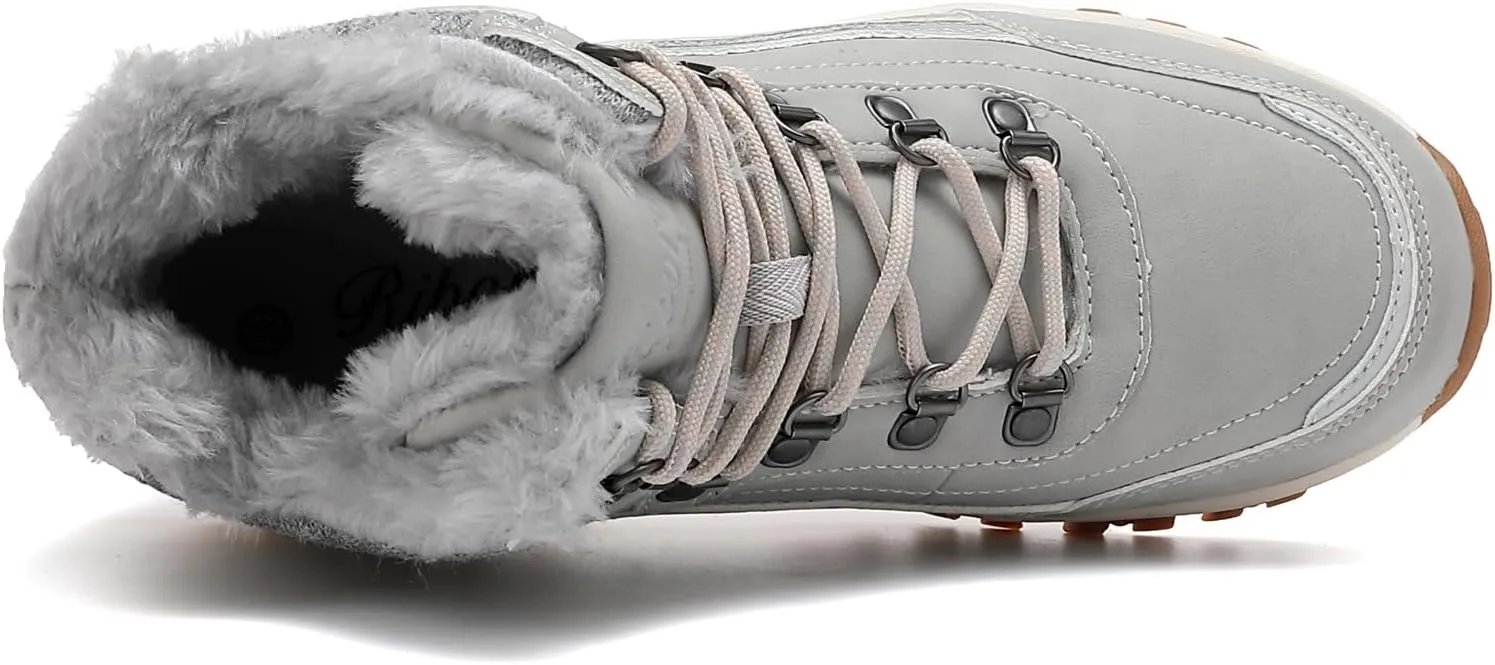 Womens Hiking Snow Boots Winter Boots Comfortable Warm Fur Shoes for Outdoor