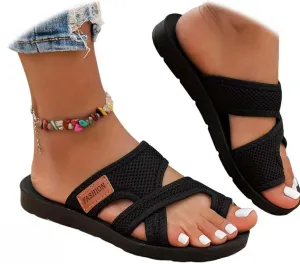 Women's Hollow Mesh Slide Sandals 2025,Comfortable Breathable Mesh Sandals for Women,Orthopedic Arch Support Summer Flats Beach Slides Mules