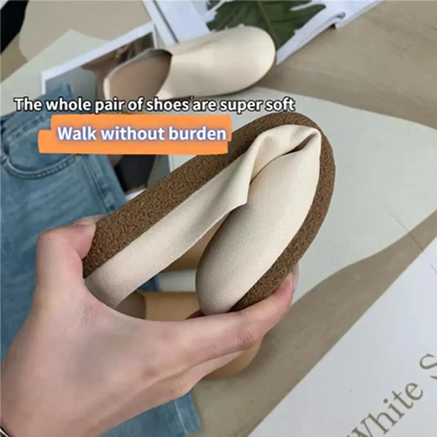Women's Italian Leather Slippers Orthopedic Shoes, Casual Comfort Lazy Slip on Closed Toe Flat Mules with Arch Support