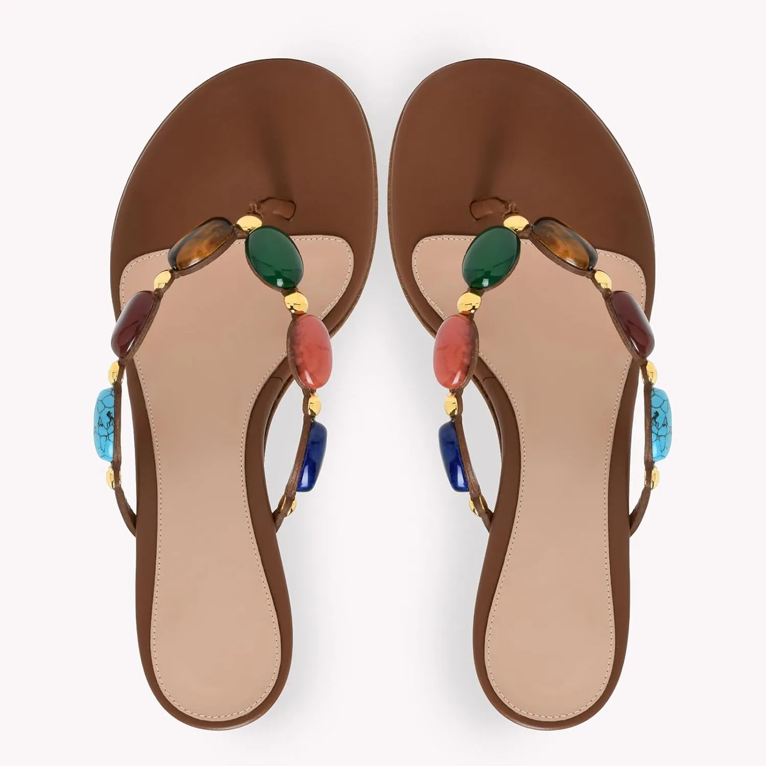 Women's Jewelled Thong Strappy Sandal Summer Mules Mid Kitten Heels Flip Flop Open Toe Fashion Wedding Party Dress Thong Shoes