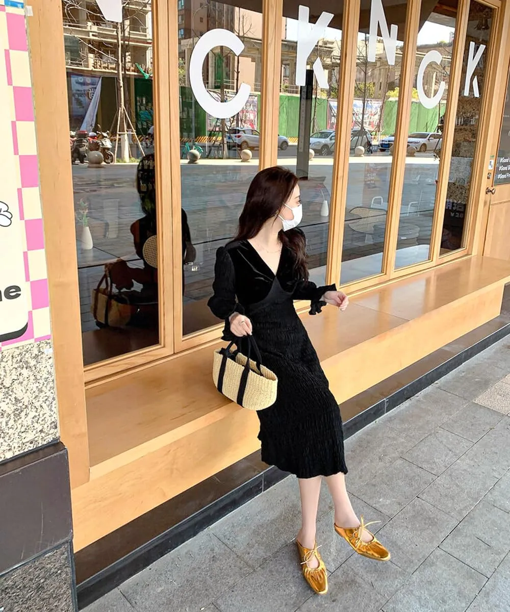 Women's Leather Lace Up Slingback Flat Mules,Closed Toe Square Toe Ballet Flats, Casual Comfortable Dressy Dating Work Shoes for Women, Gold