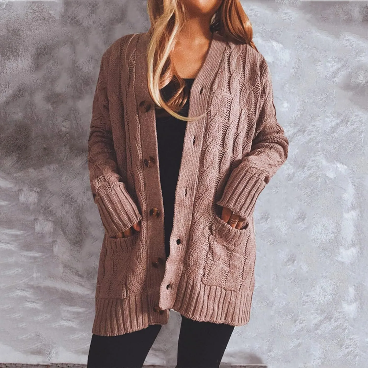 Women's Lightweight Cardigan Sweaters Casual Long Sleeve Open Front Drop Shoulder Oversized Fall Trendy Knitwear