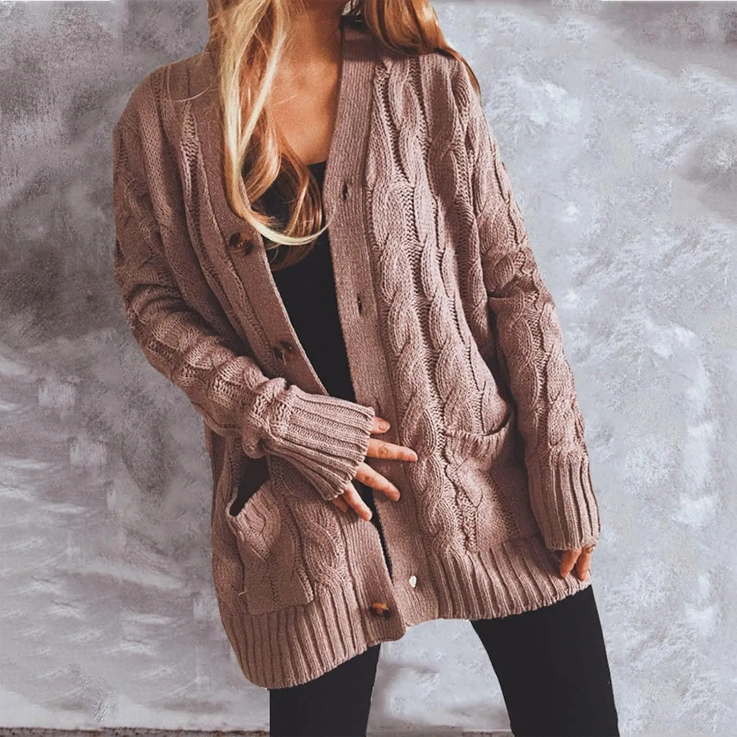 Women's Lightweight Cardigan Sweaters Casual Long Sleeve Open Front Drop Shoulder Oversized Fall Trendy Knitwear