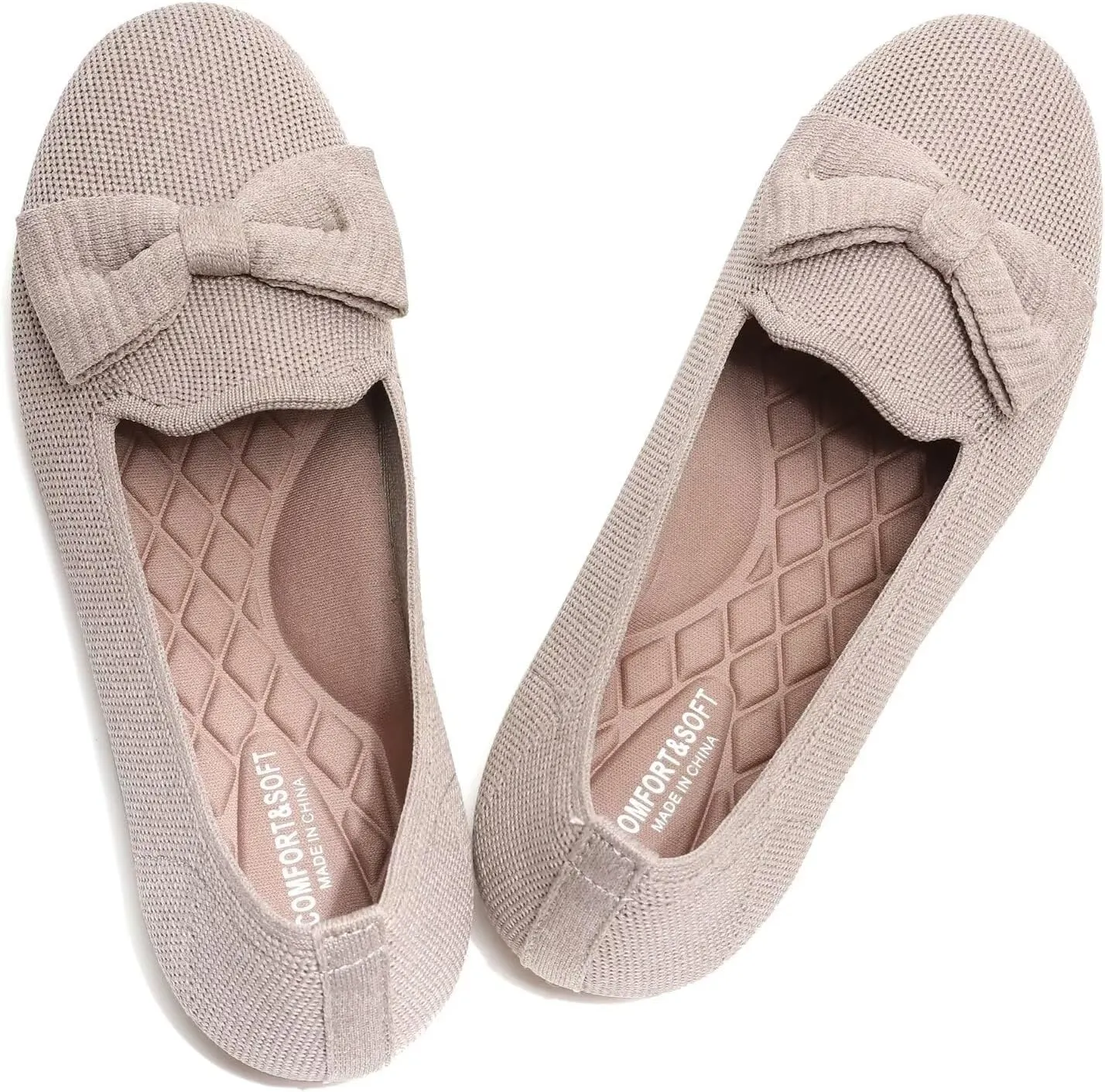 Women's Loafers Flats Comfortable Slip-on Bowknot Walking Dressy Penny Shoes with Arch Support
