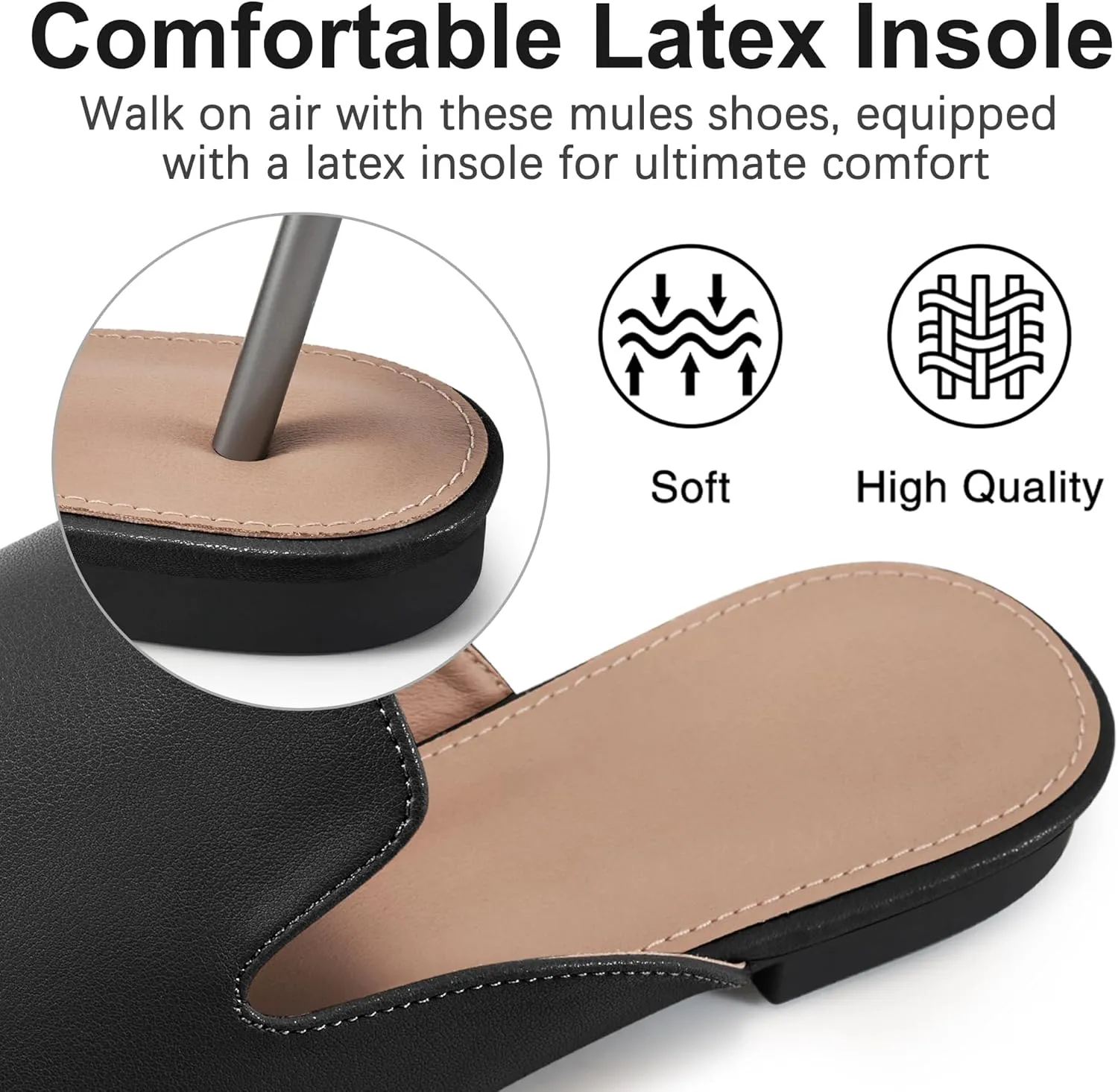 Womens Mules Work Shoes: Comfortable Dress Slip On 2025 Flats for Indoor Outdoor Walking