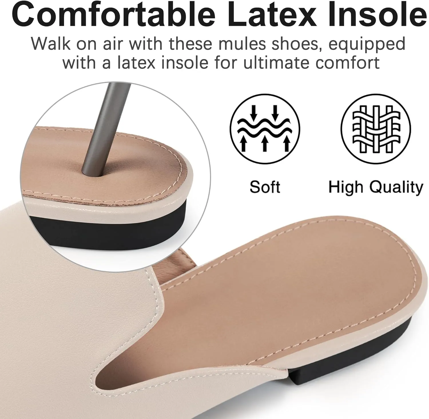 Womens Mules Work Shoes: Comfortable Dress Slip On 2025 Flats for Indoor Outdoor Walking