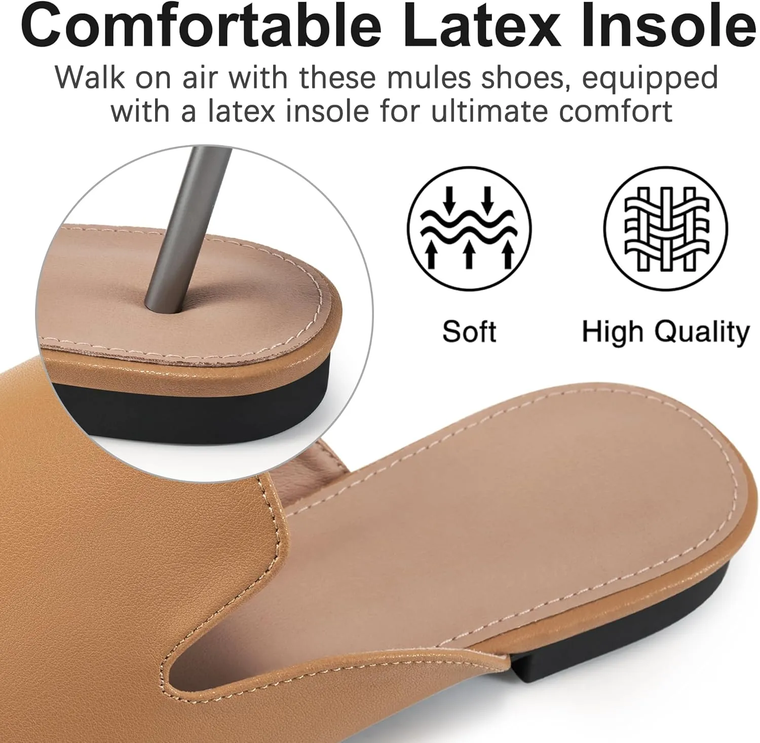 Womens Mules Work Shoes: Comfortable Dress Slip On 2025 Flats for Indoor Outdoor Walking