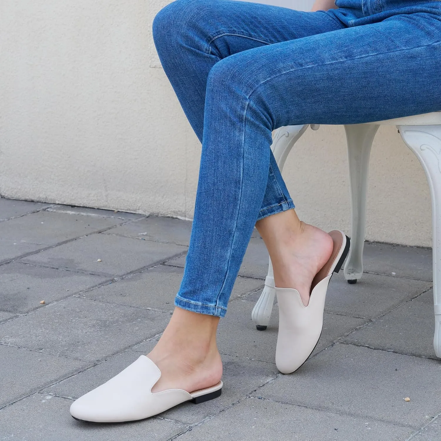 Womens Mules Work Shoes: Comfortable Dress Slip On Flats for Indoor Outdoor Walking