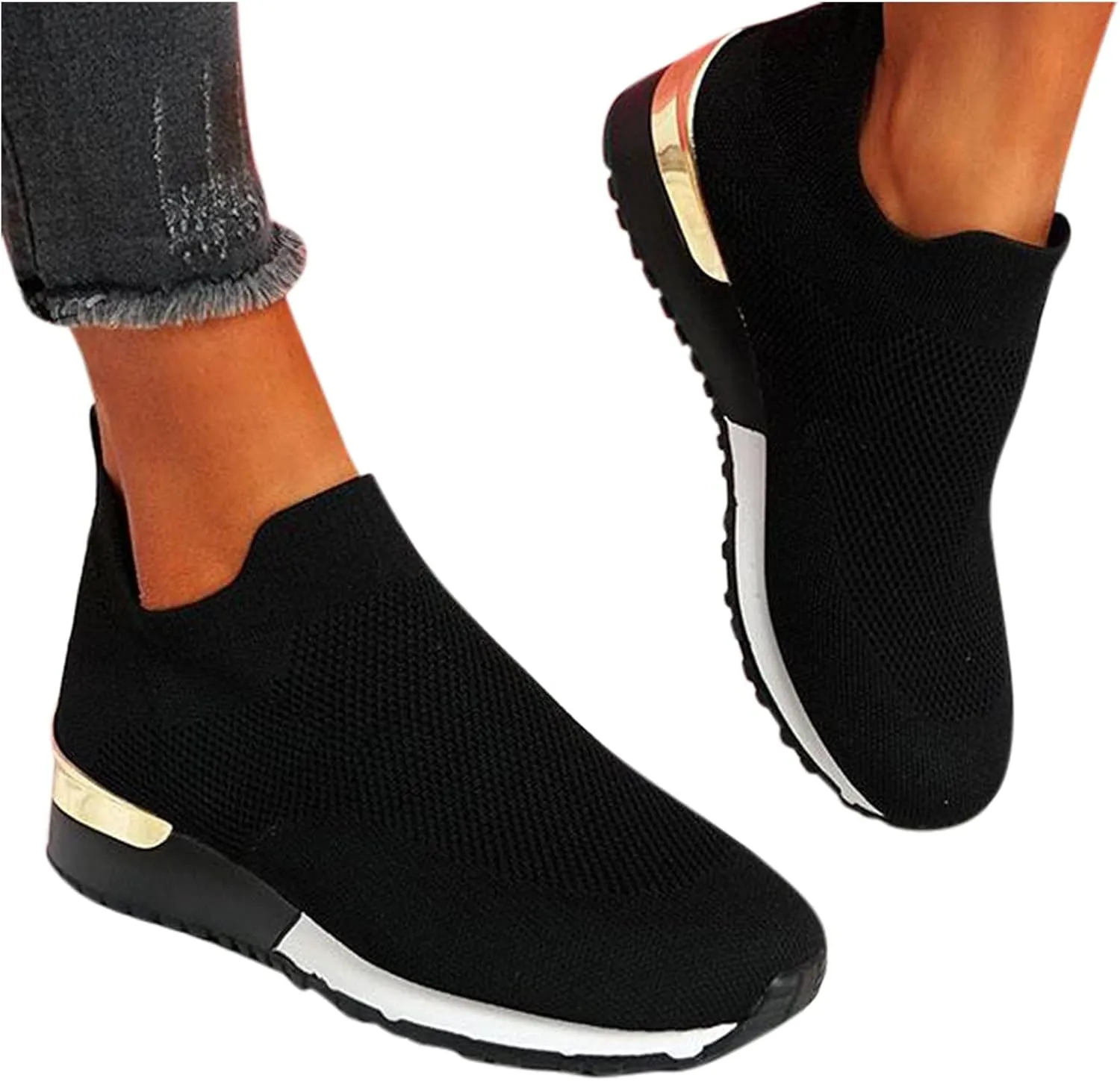Womens Non Slip Work Shoes Slip On Water Resistant Tennis Shoes Men Mesh Ladies Casual Shoes High Top Sneakers Platform Tennis Shoe Loafers Shoe