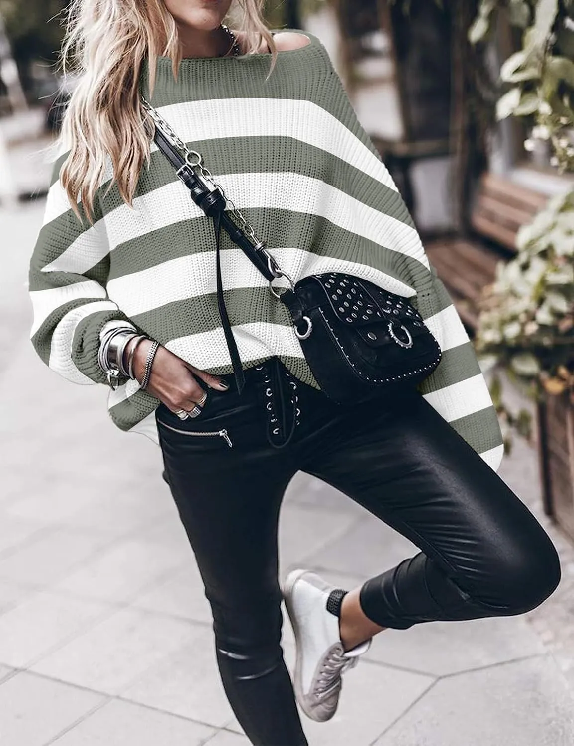 Womens Oversized Sweaters Loose Solid Casual Long Sleeve Mock Neck Knitted Jumper Tops