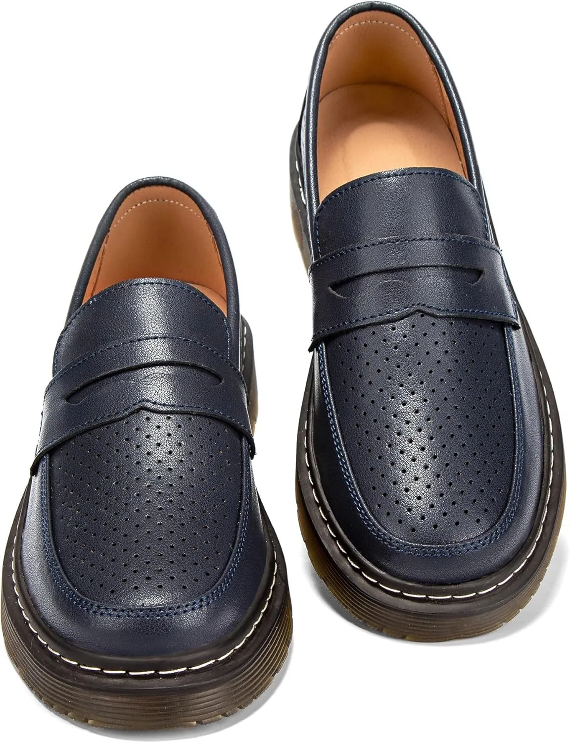 Women's Penny Loafers Breathable Perforated Loafers for Women