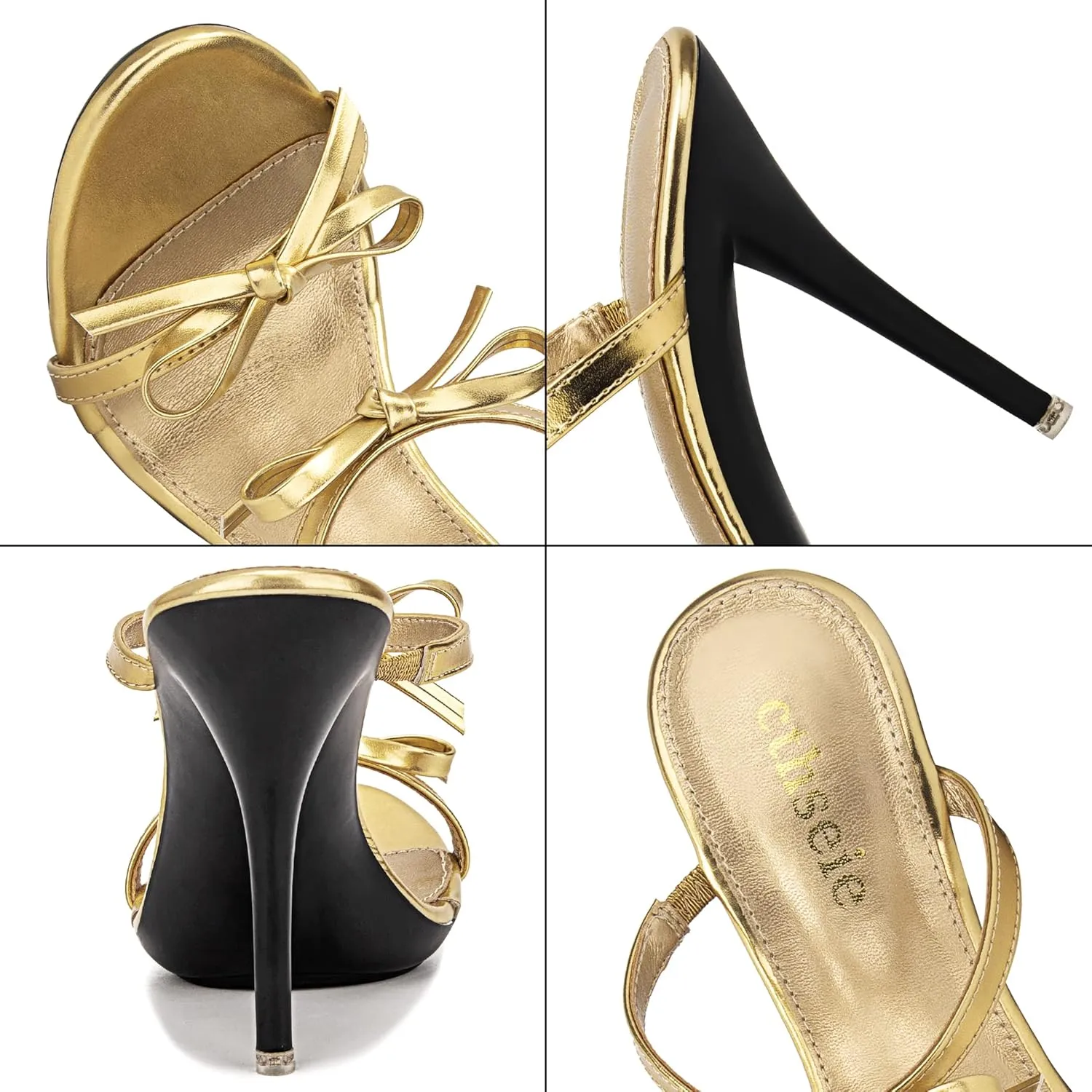 Women's Platform Heeled Sandals Strappy Stilettos Mules Open Toe Slip On Fashion Sexy Dress Cute Bowknot Backless High Heel Slides Heels Slippers
