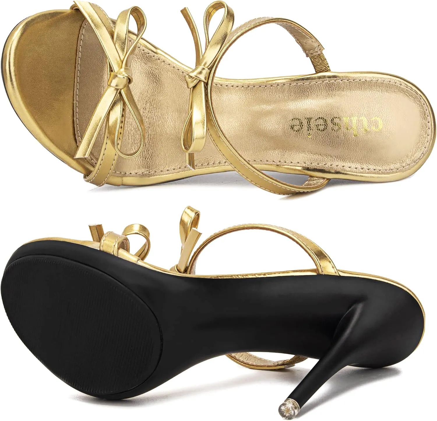 Women's Platform Heeled Sandals Strappy Stilettos Mules Open Toe Slip On Fashion Sexy Dress Cute Bowknot Backless High Heel Slides Heels Slippers