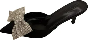 Women's Pointed Kitten with Satin Loafers, Bridal Dress Slippers, Sandals