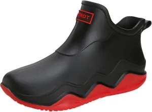 Womens Rain Boots Wide Width Mens Grounded Footwear Women's Black Booties Heels Barefoot Shoes Mens Rain Boots Slip On Non-Slip Rubber Waterproof Mens Boots Casual