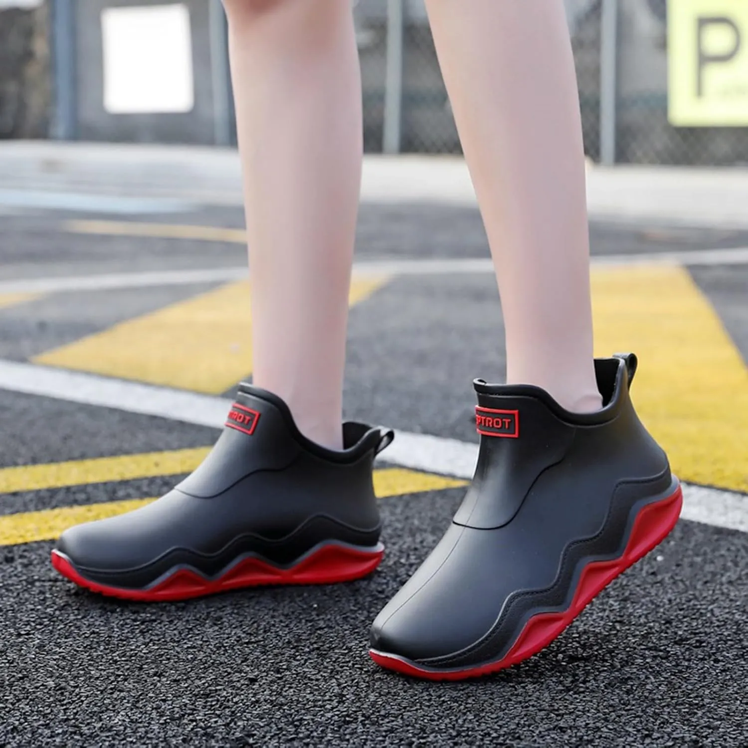 Womens Rain Boots Wide Width Mens Grounded Footwear Women's Black Booties Heels Barefoot Shoes Mens Rain Boots Slip On Non-Slip Rubber Waterproof Mens Boots Casual