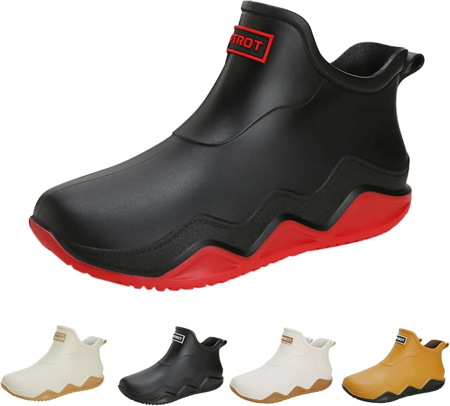 Womens Rain Boots Wide Width Mens Grounded Footwear Women's Black Booties Heels Barefoot Shoes Mens Rain Boots Slip On Non-Slip Rubber Waterproof Mens Boots Casual